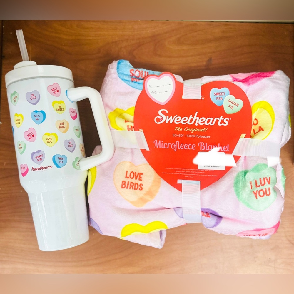 Valentines Sweetheart Tumbler ➕Micro Fleece Blanket set